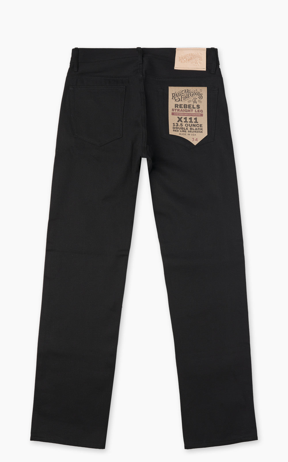 Railcar Fine Goods Rebels X111 Modern Straight Selvedge Double Black 13.5oz