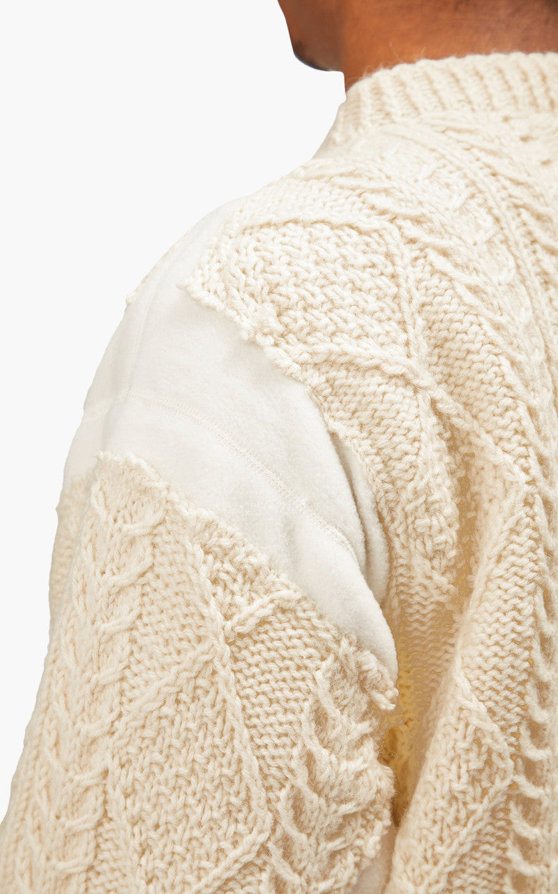 Needles Rebuild by Needles Fisherman Sweater Covered Off White Small