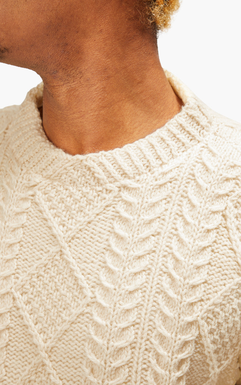 Needles Rebuild by Needles Fisherman Sweater Covered Off White Small