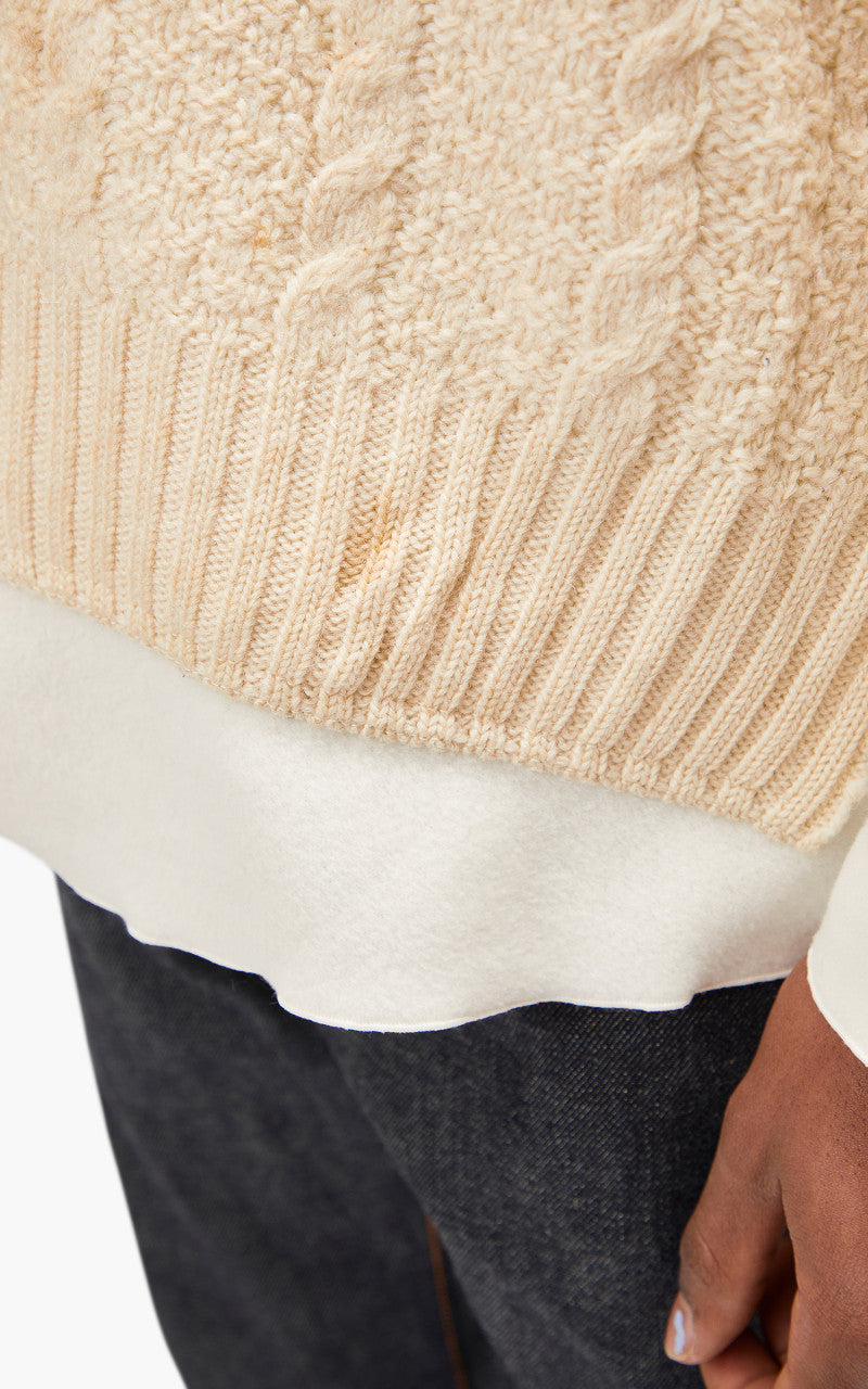 Needles Rebuild by Needles Fisherman Sweater Covered Off White Medium