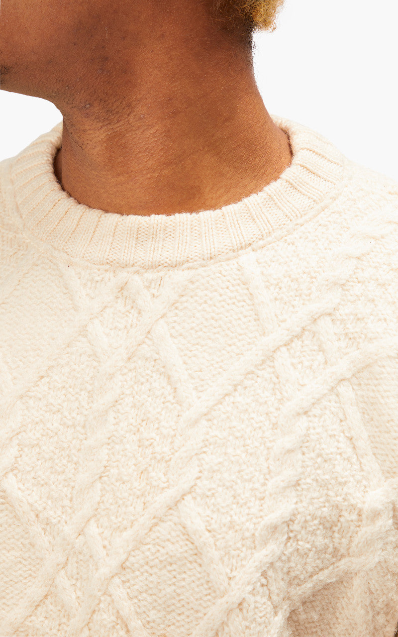 Needles Rebuild by Needles Fisherman Sweater Covered Off White Medium