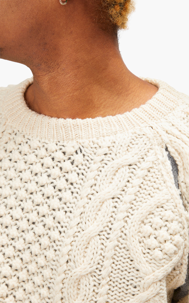 Needles Rebuild by Needles Fisherman Sweater Covered Grey Large