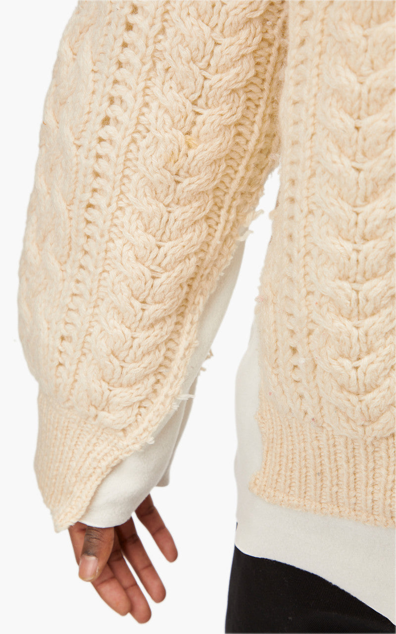 Needles Rebuild by Needles Fisherman Sweater Covered Off White Large