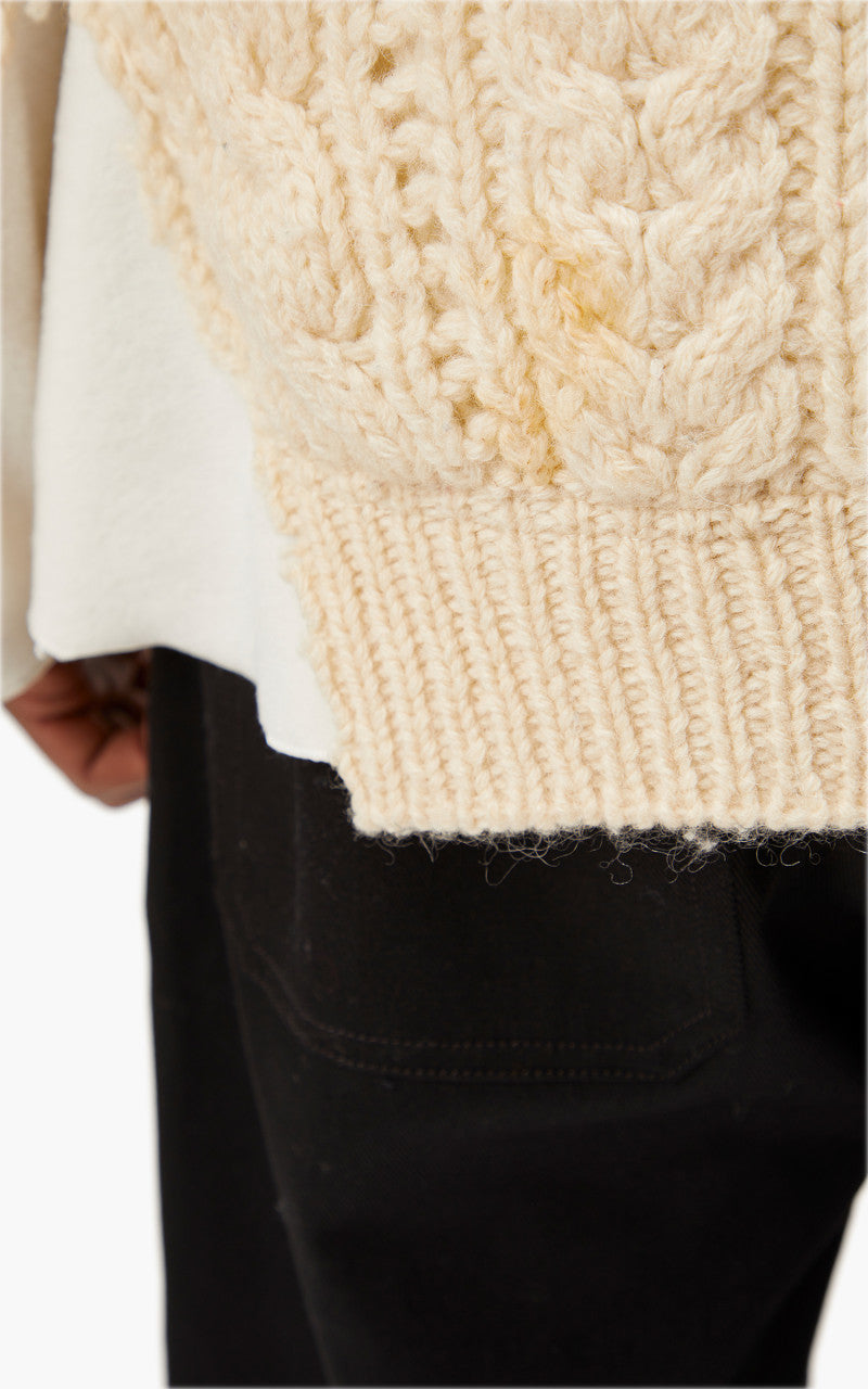 Needles Rebuild by Needles Fisherman Sweater Covered Off White Large