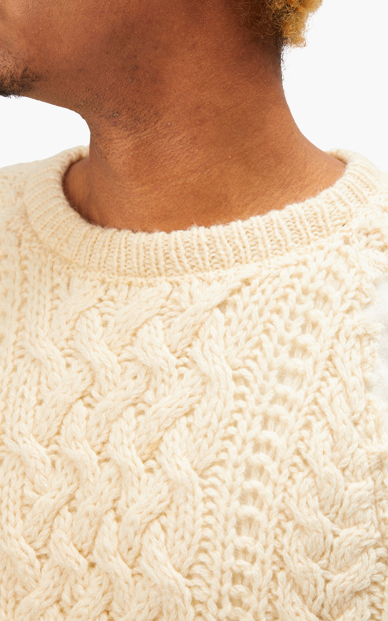 Needles Rebuild by Needles Fisherman Sweater Covered Off White Large