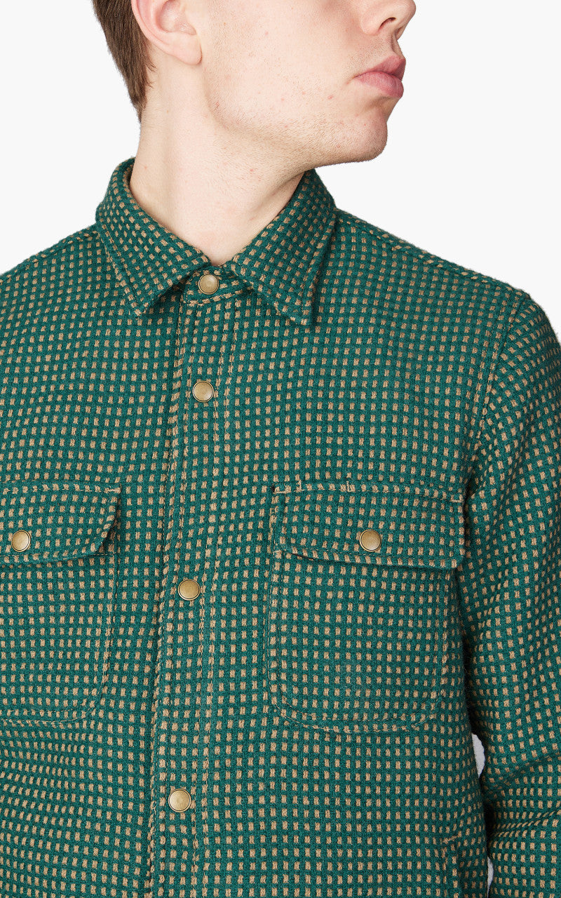 Rogue Territory Field Shirt Green Wool Dot Lined