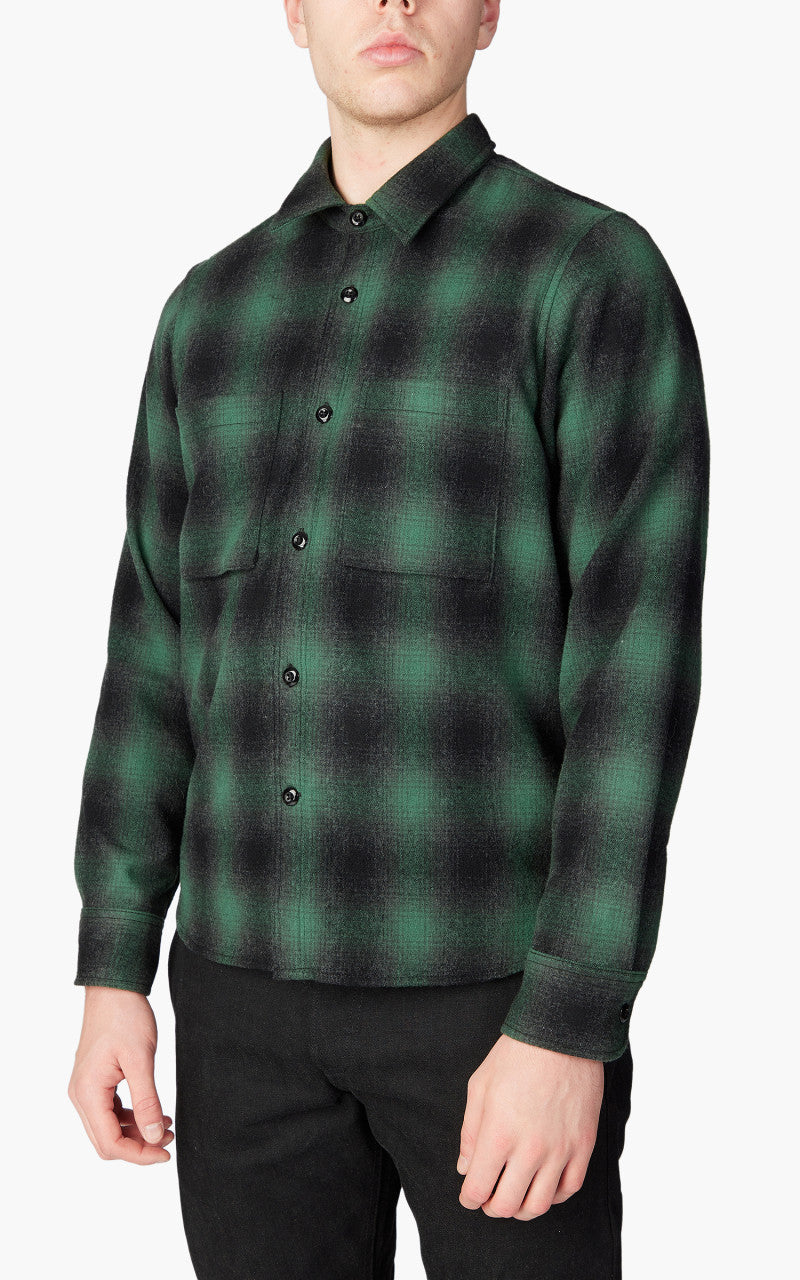 Rogue Territory Plaid Wool Utility Shirt Green