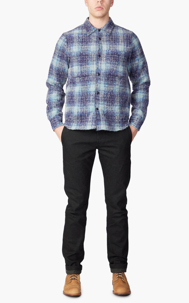 Rogue Territory Plaid Wool Utility Shirt Blue