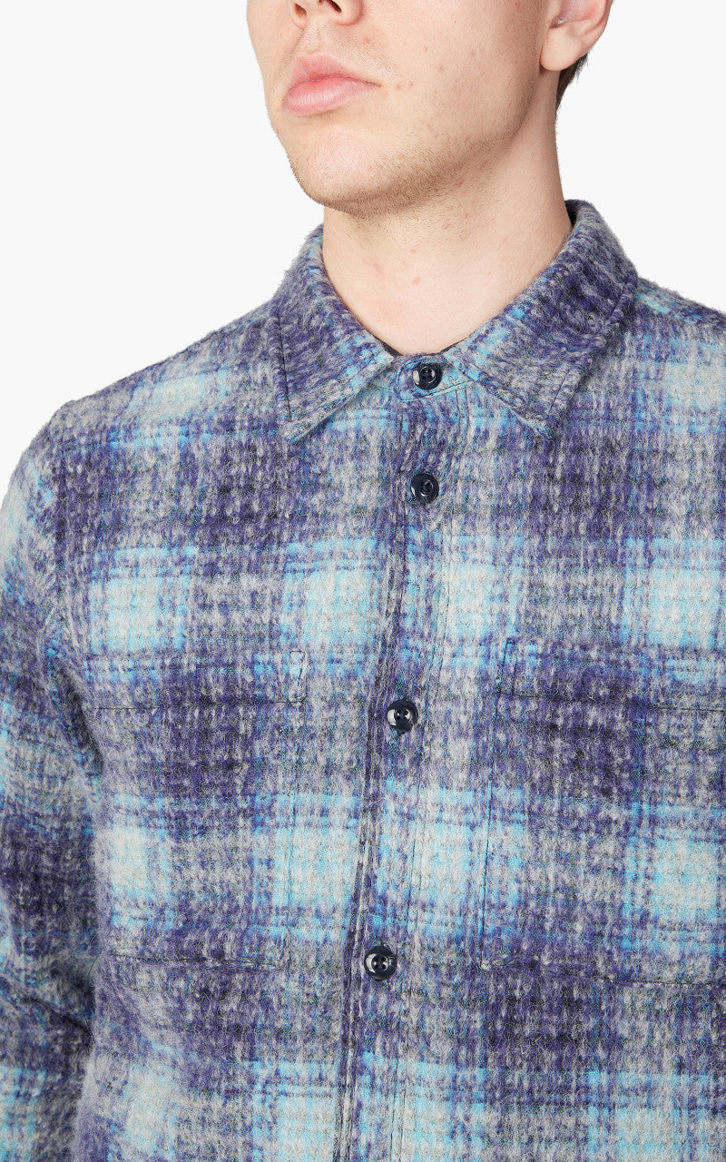 Rogue Territory Plaid Wool Utility Shirt Blue