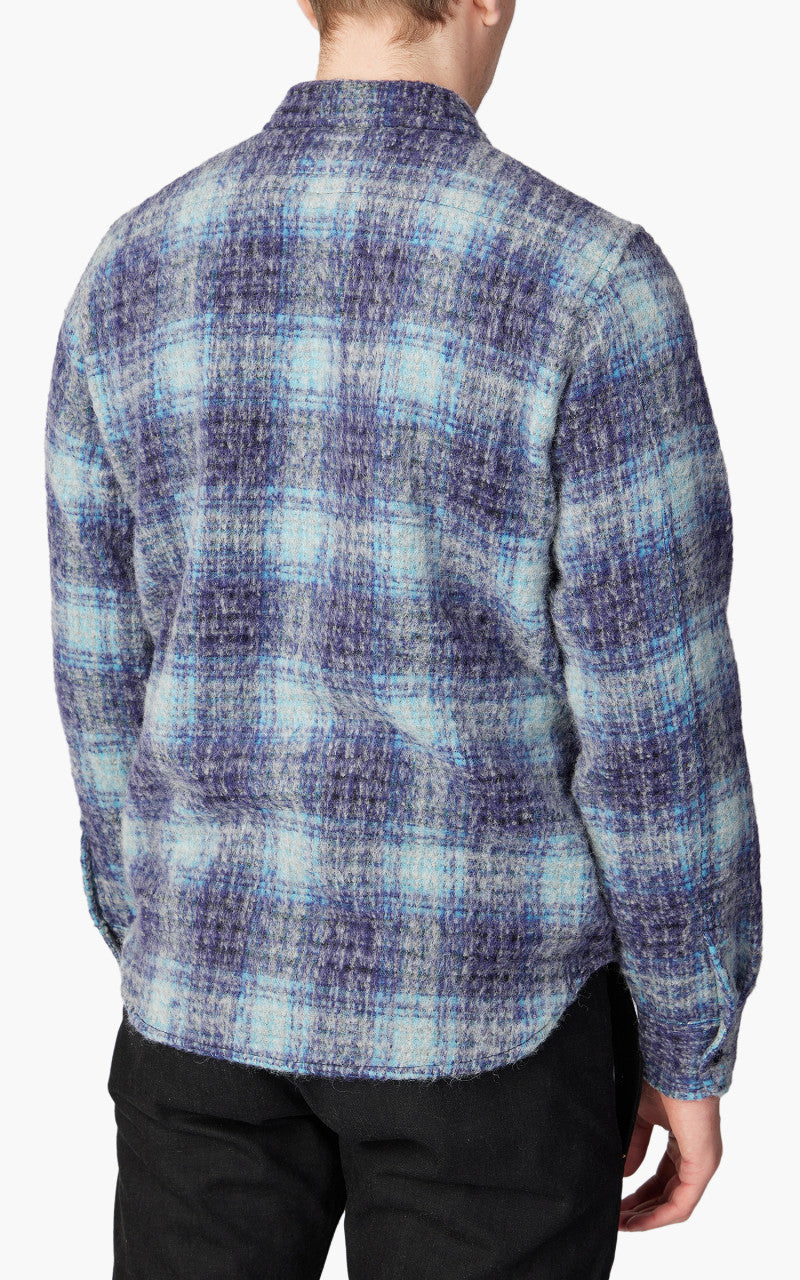 Rogue Territory Plaid Wool Utility Shirt Blue