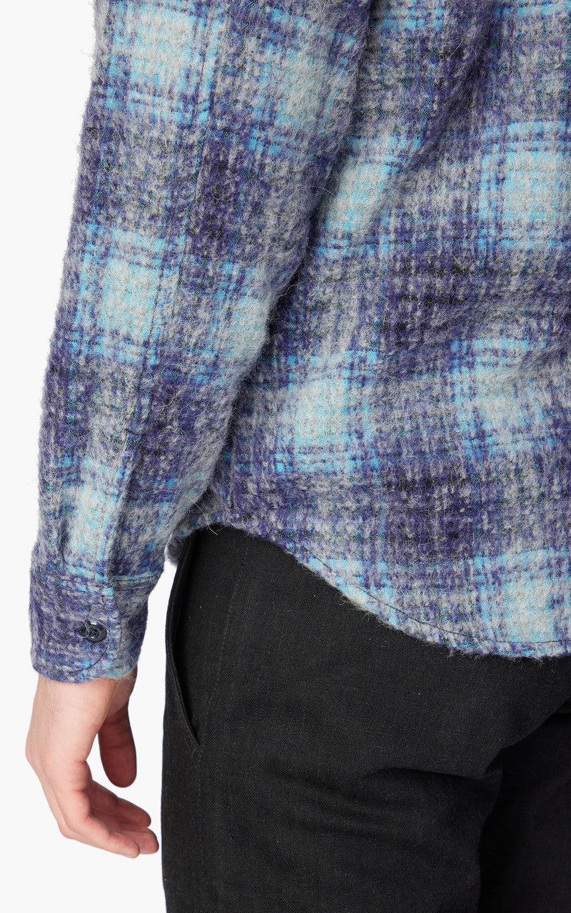 Rogue Territory Plaid Wool Utility Shirt Blue