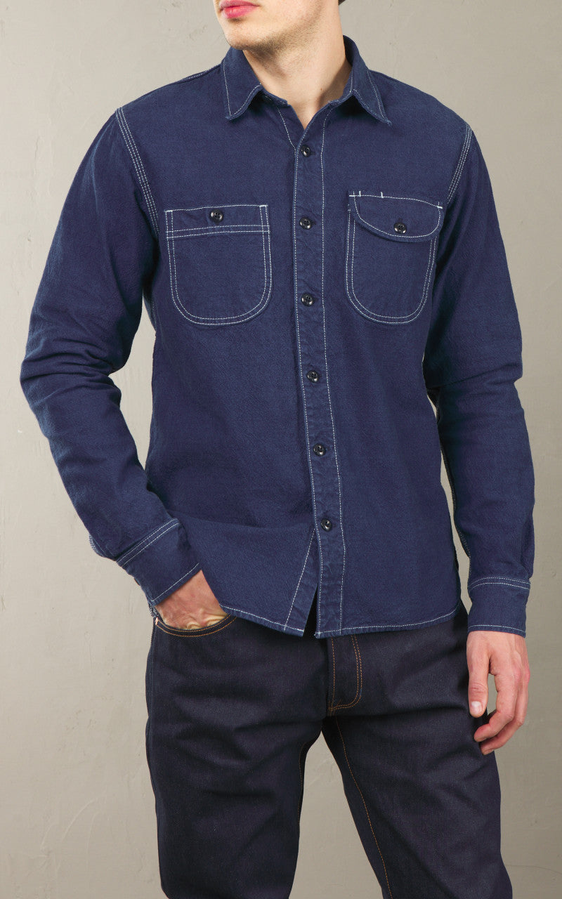 Rogue Territory Work Shirt Overdyed Blue 10oz