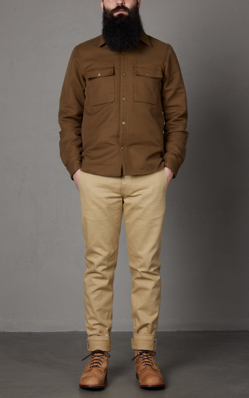 Rogue Territory Oxford Overshirt Brushed Brown