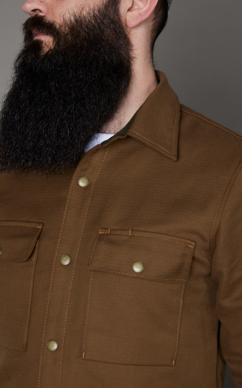 Rogue Territory Oxford Overshirt Brushed Brown