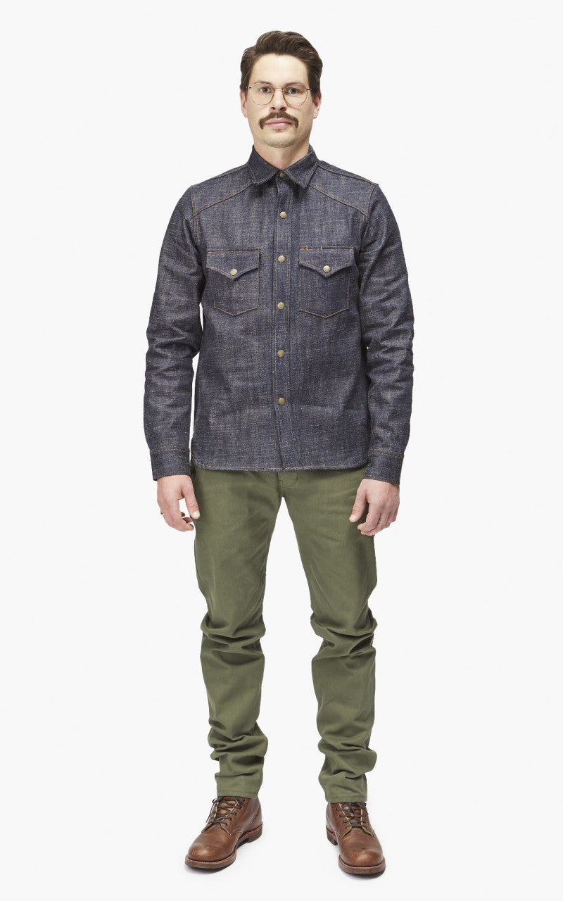 Rogue Territory Western Shirt Cryptic Indigo 13.5oz