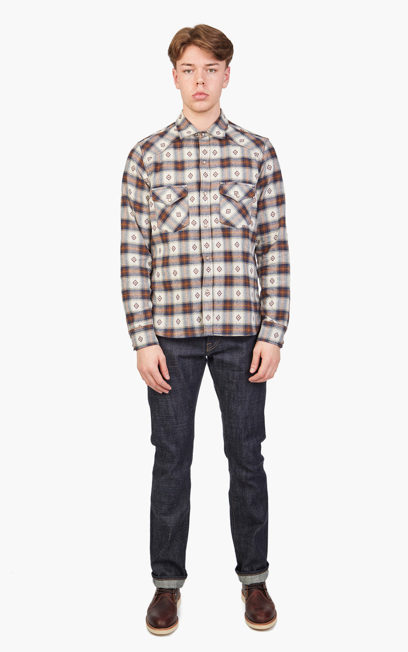 Rogue Territory Western Shirt Brown Diamond Plaid