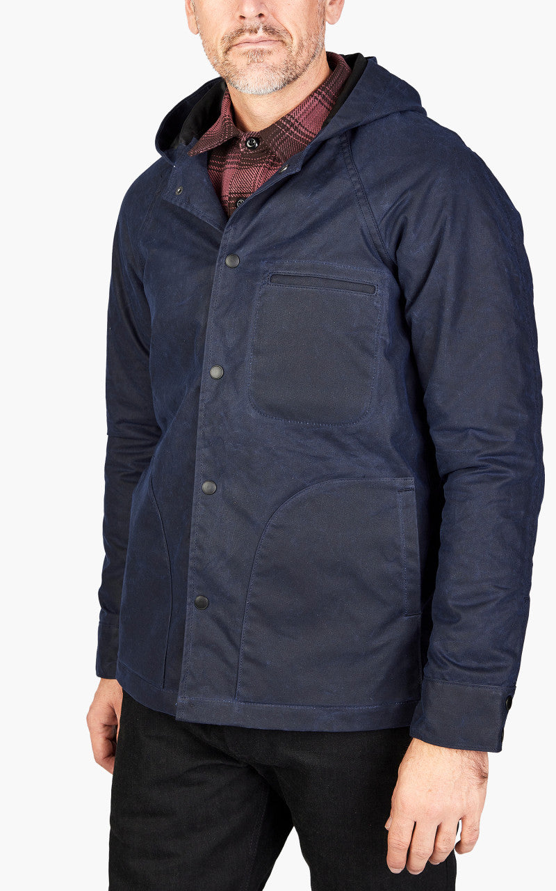 Rogue Territory Hooded Ridgeline Jacket Waxed Navy