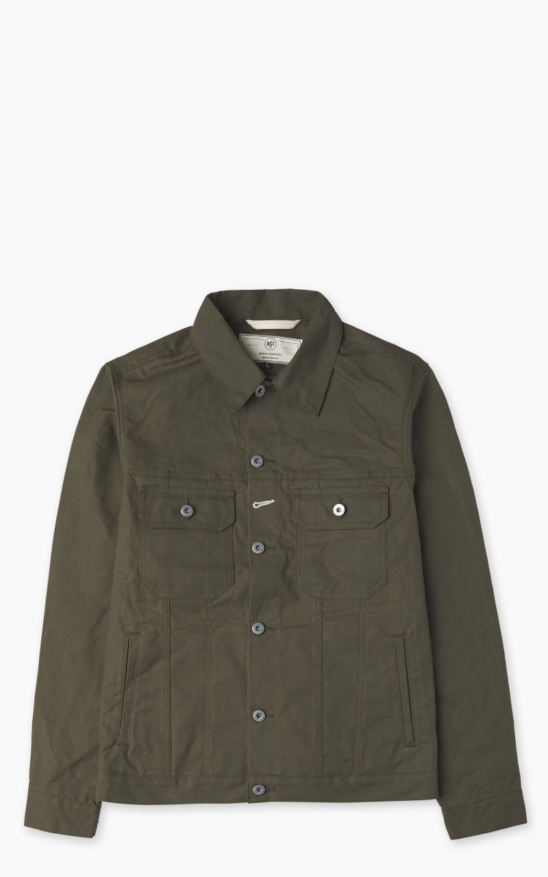 【OLIVE】Cruiser Jacket Jacquard Stripe Rogue Territory Cruiser Jacket Dry Waxed Canvas Olive