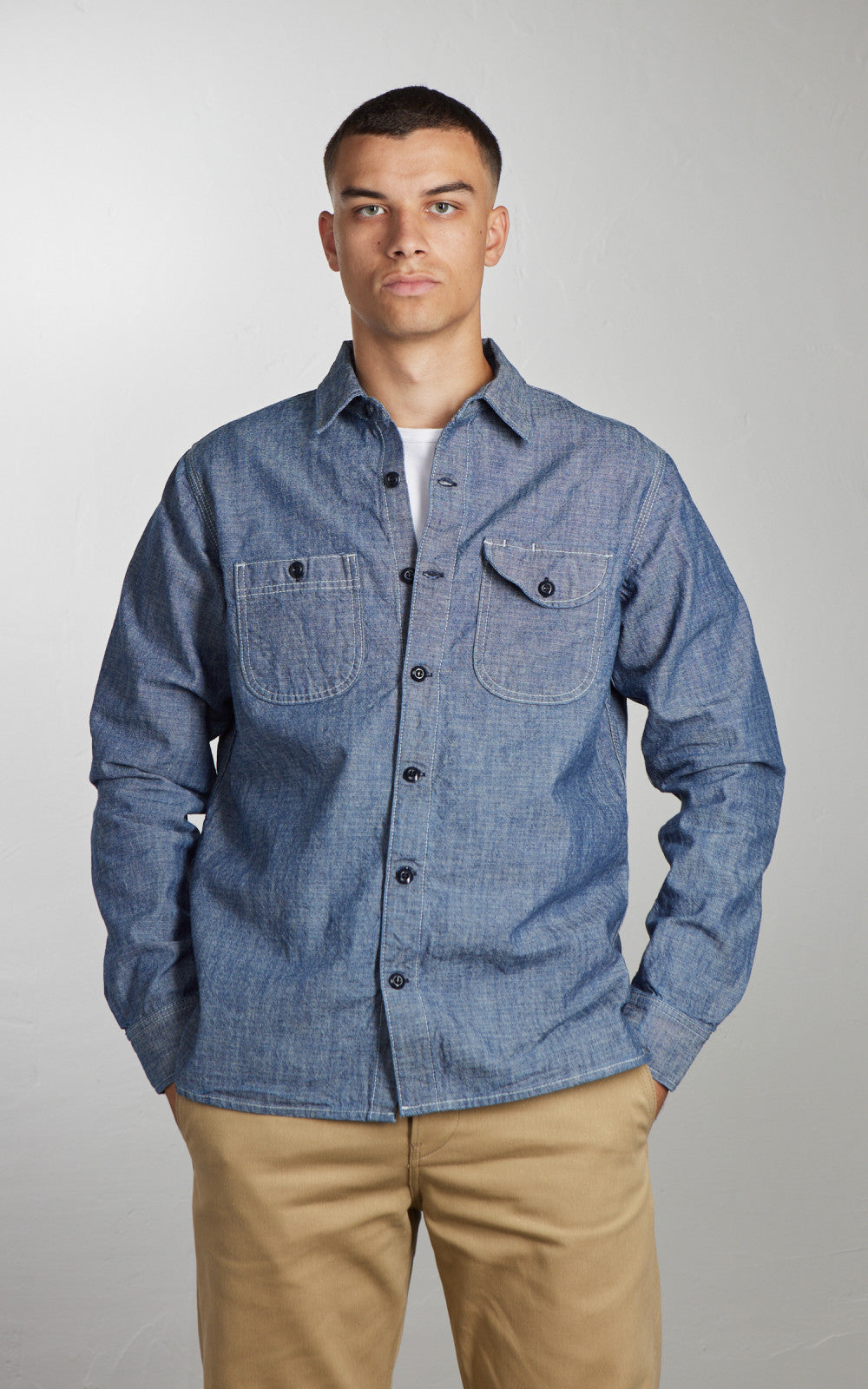 Rogue Territory Work Shirt Rinsed Chambray Indigo