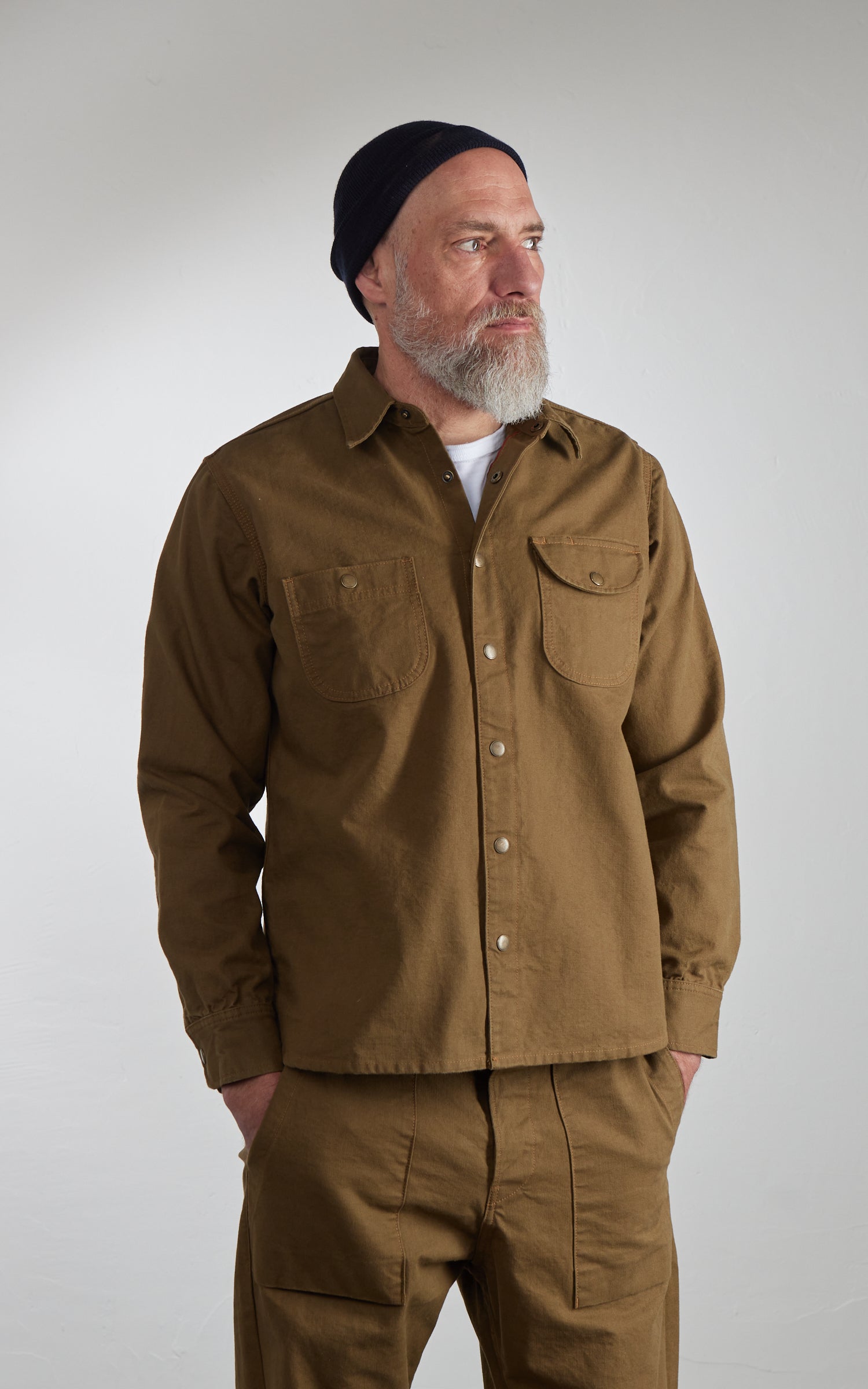 Rogue Territory Work Shirt Dyed Canvas Selvedge Golden Brown