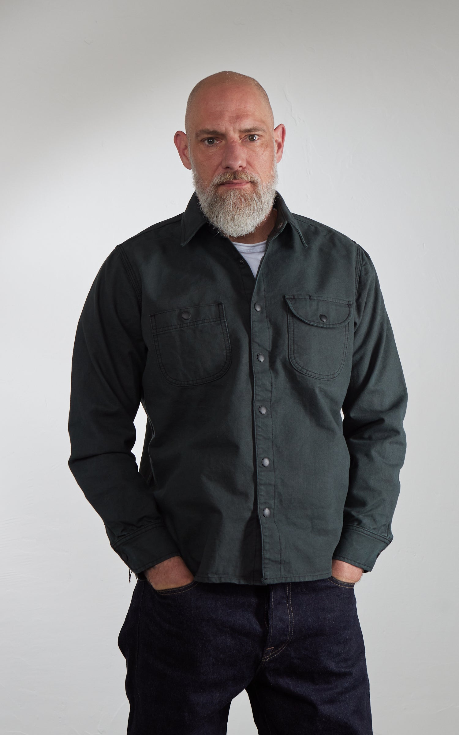 Rogue Territory Work Shirt Dyed Canvas Selvedge Ash