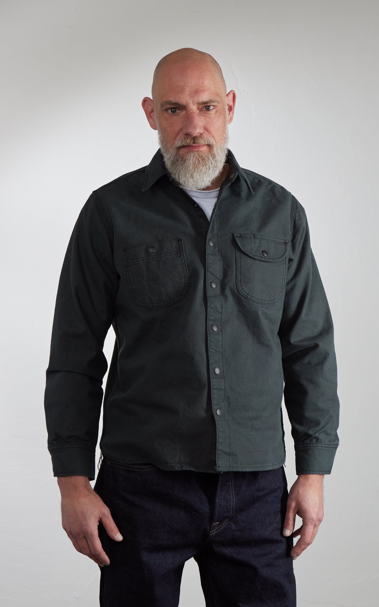 Rogue Territory Work Shirt Dyed Canvas Selvedge Ash