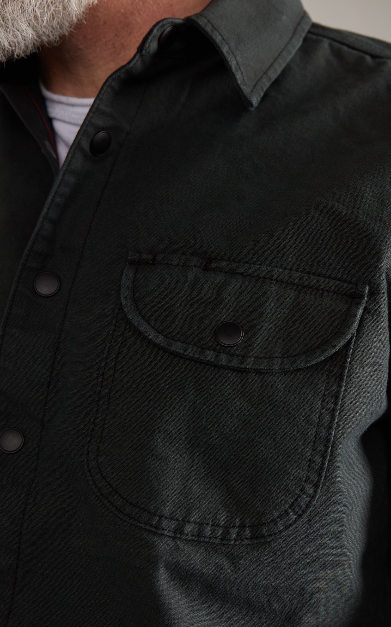 Rogue Territory Work Shirt Dyed Canvas Selvedge Ash