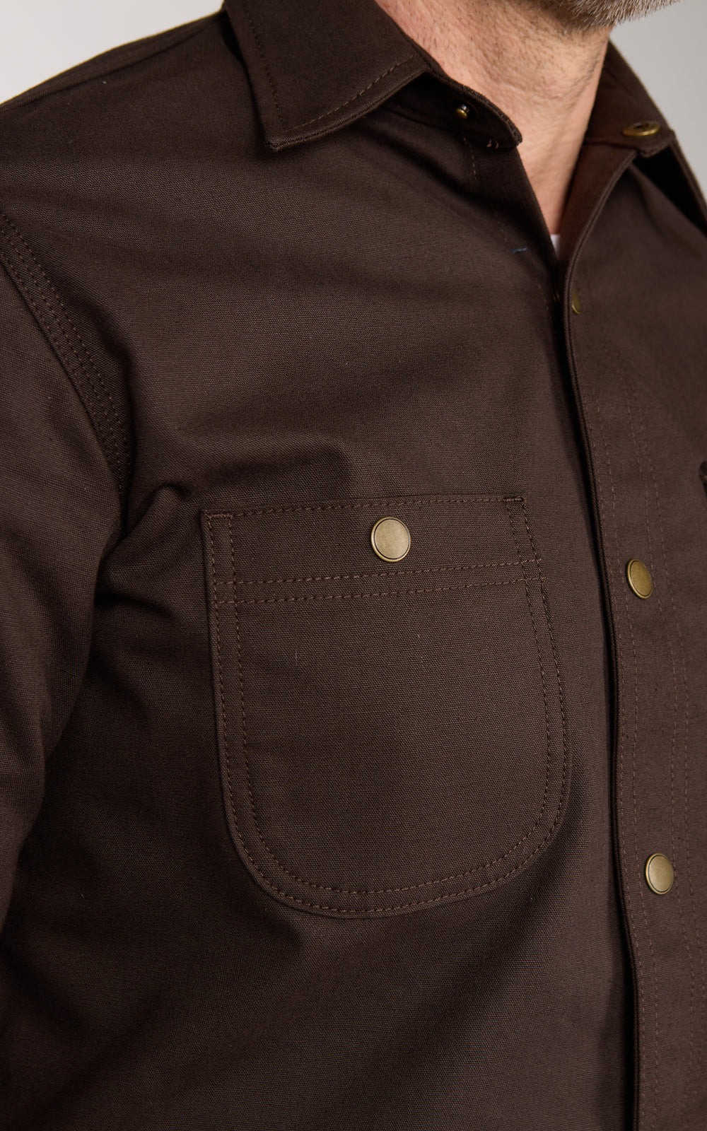Rogue Territory Work Shirt Selvedge Canvas Dyed Brown