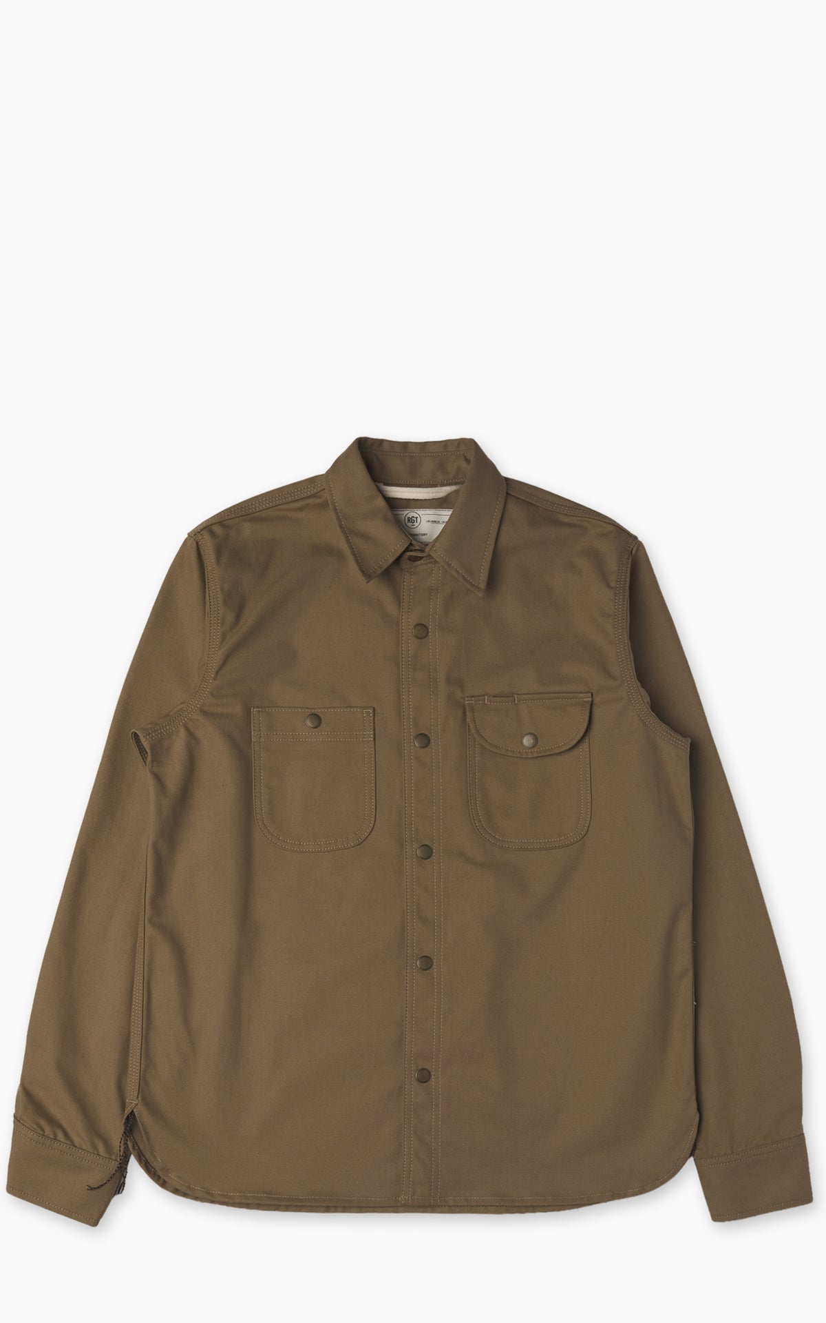 Rogue Territory Work Shirt Selvedge Canvas Dyed Khaki