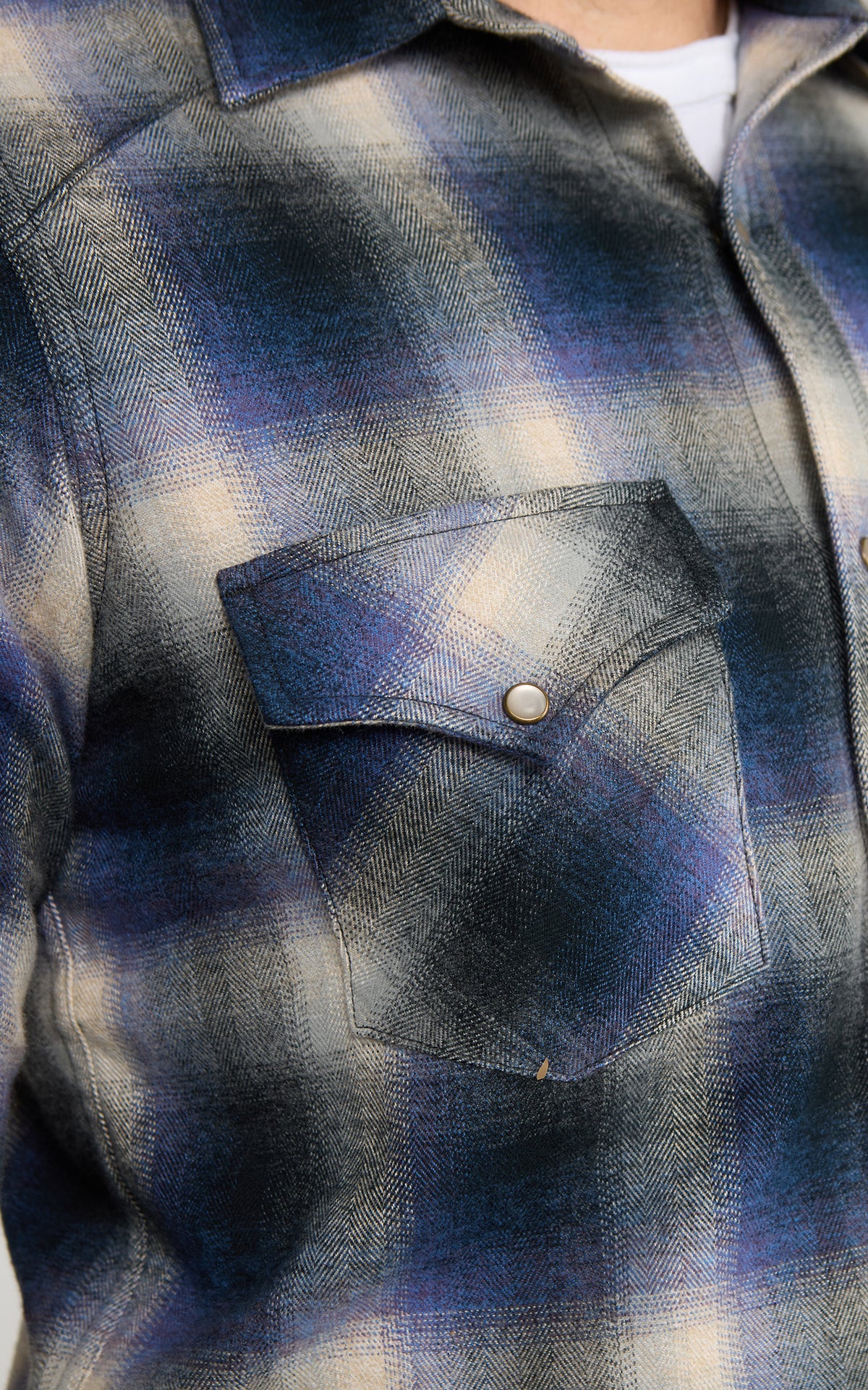Rogue Territory Western Shirt Bluebell Brushed Plaid