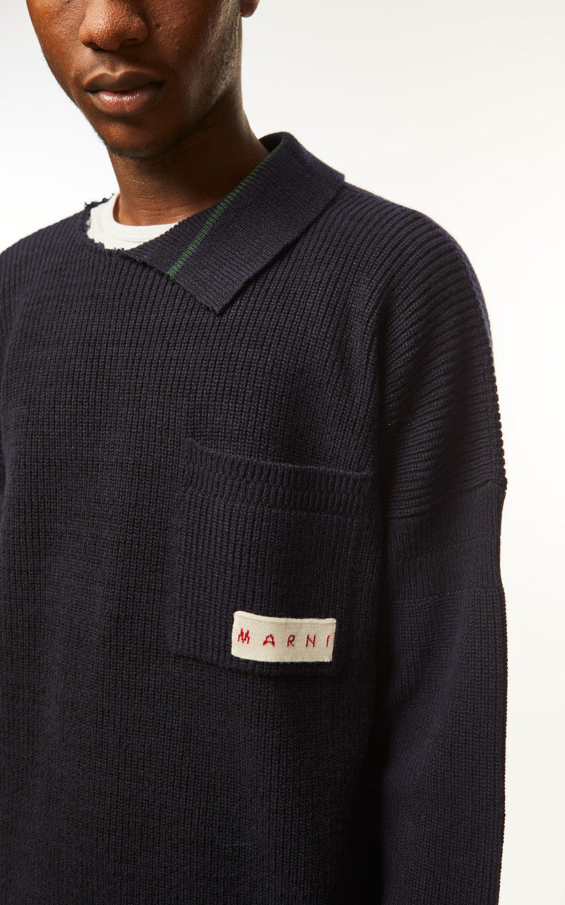 Marni Roundneck Knit Sweater Iris