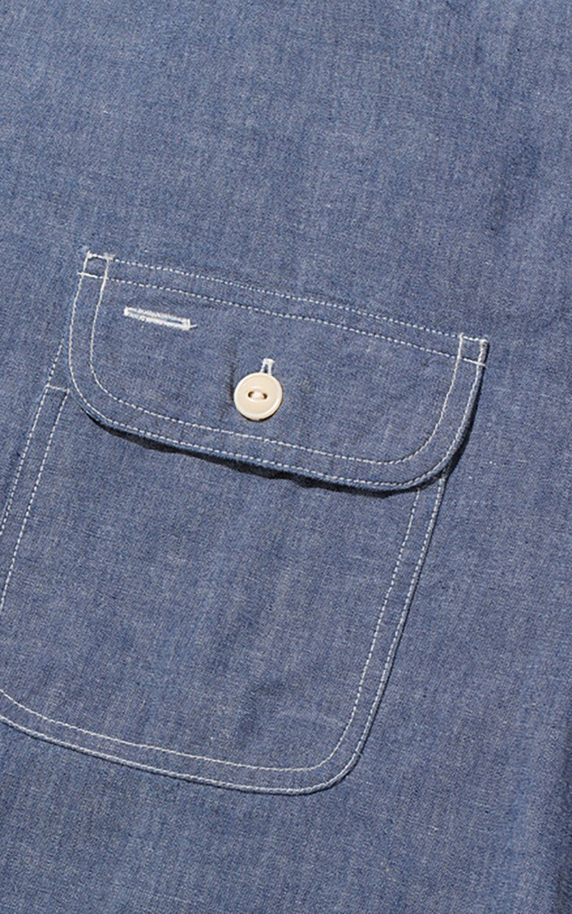 Sugar Cane SC27850 Blue Chambray Work Shirt One Wash Blue