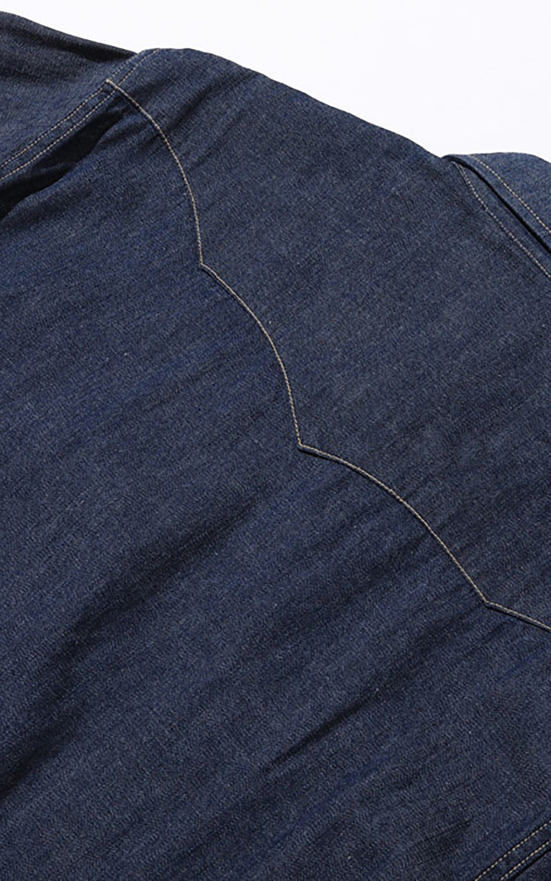 Sugar Cane SC28190 Blue Denim Western Shirt One Wash Indigo