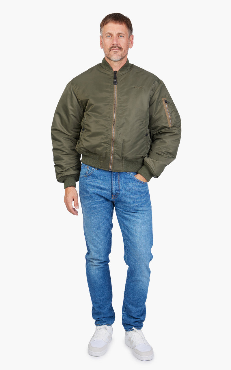 Schott NYC Airforce 90s Fit MA-1 Bomber Jacket Army Khaki