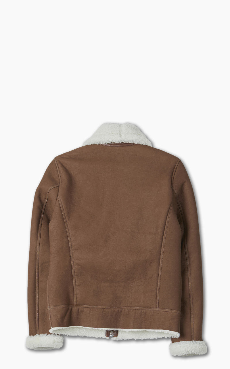 Schott NYC LCB100S Retro Dual Sided Sheepskin Jacket Brown