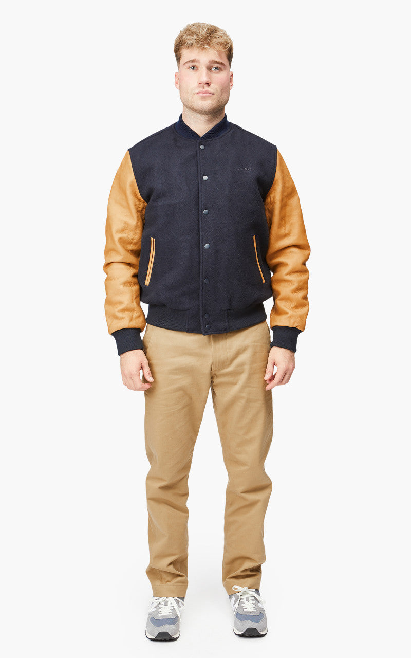 Schott NYC Varsity Jacket LCUSA Navy/Cognac