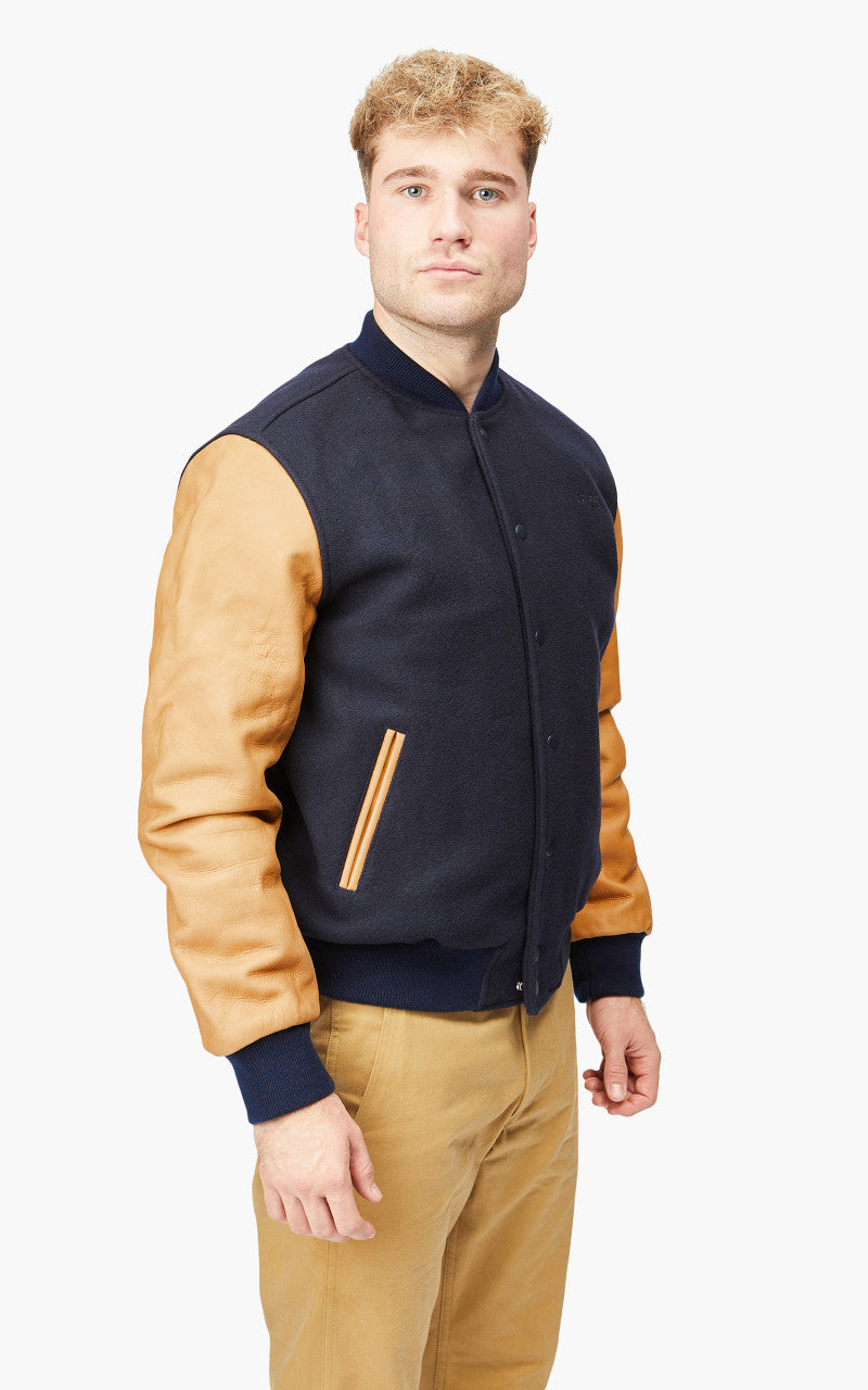 Schott NYC Varsity Jacket LCUSA Navy/Cognac