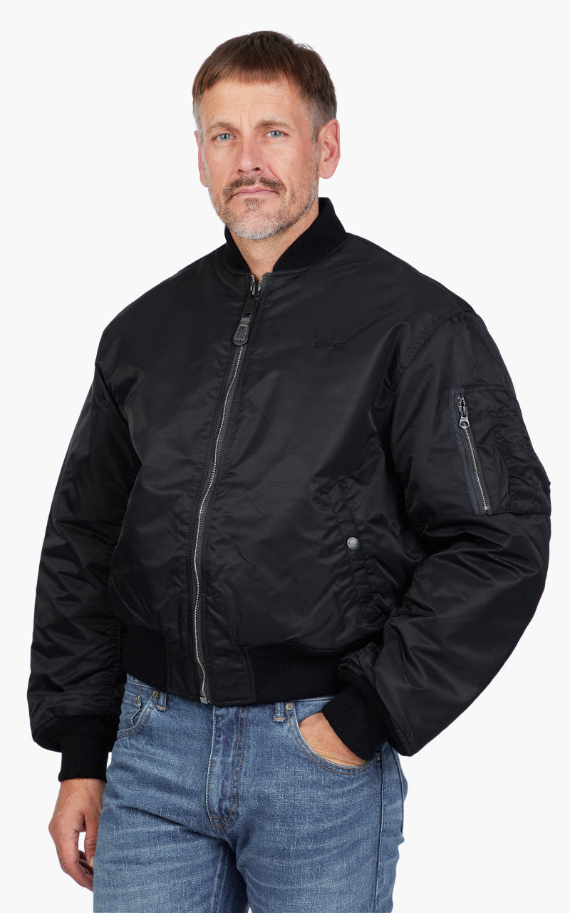 Schott NYC Airforce 90s Fit MA-1 Bomber Jacket Black