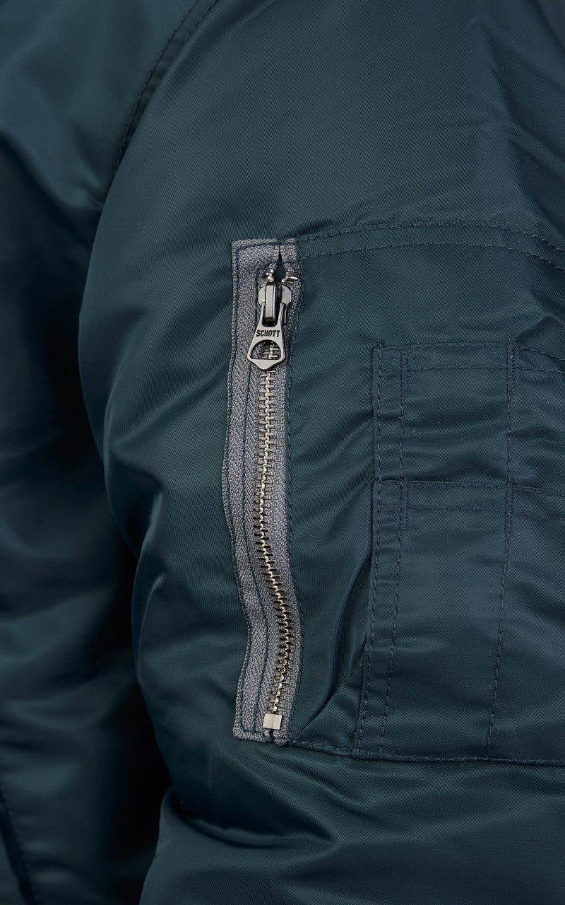 Schott NYC Airforce 90s Fit MA-1 Bomber Jacket Navy