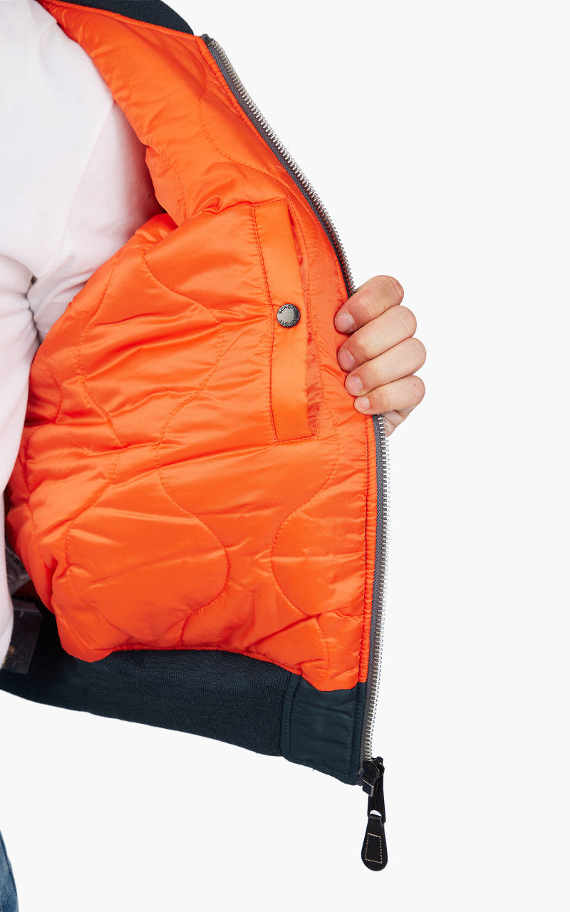 Schott NYC Airforce 90s Fit MA-1 Bomber Jacket Navy