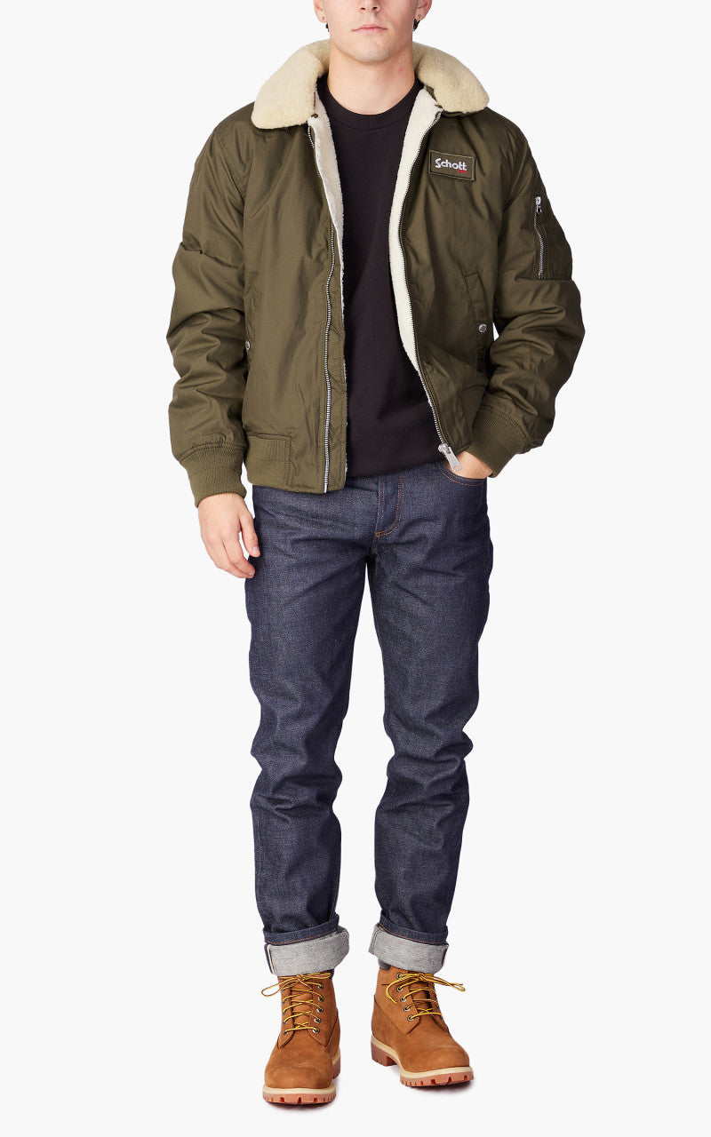 Schott NYC B18 Pilot Jacket Dark Khaki
