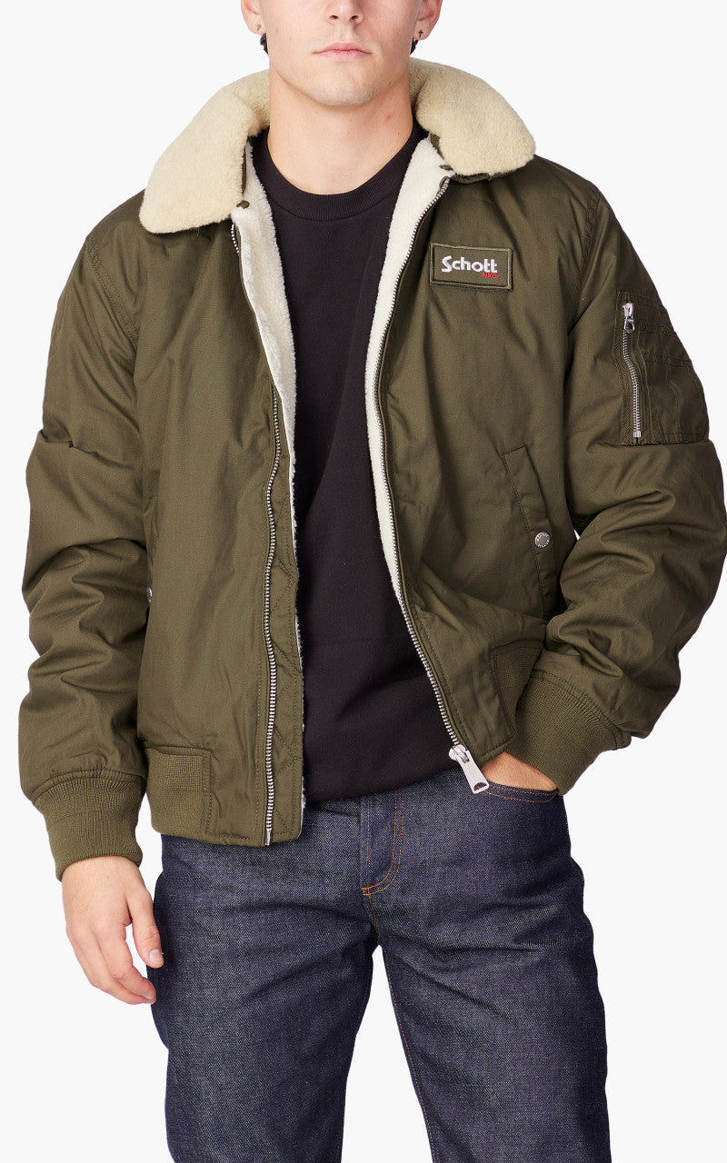 Schott NYC B18 Pilot Jacket Dark Khaki