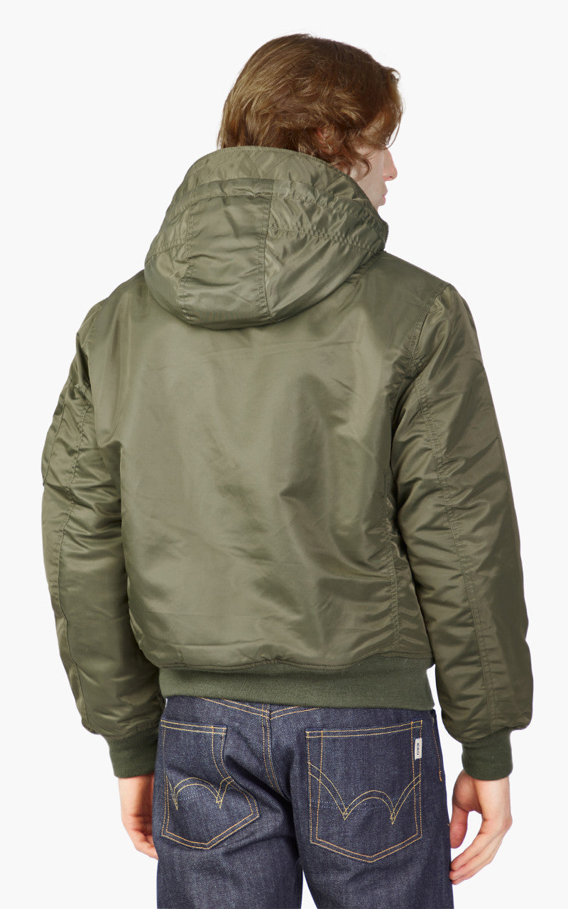 Schott NYC Hooded Airforce Bomber Jacket Army Khaki