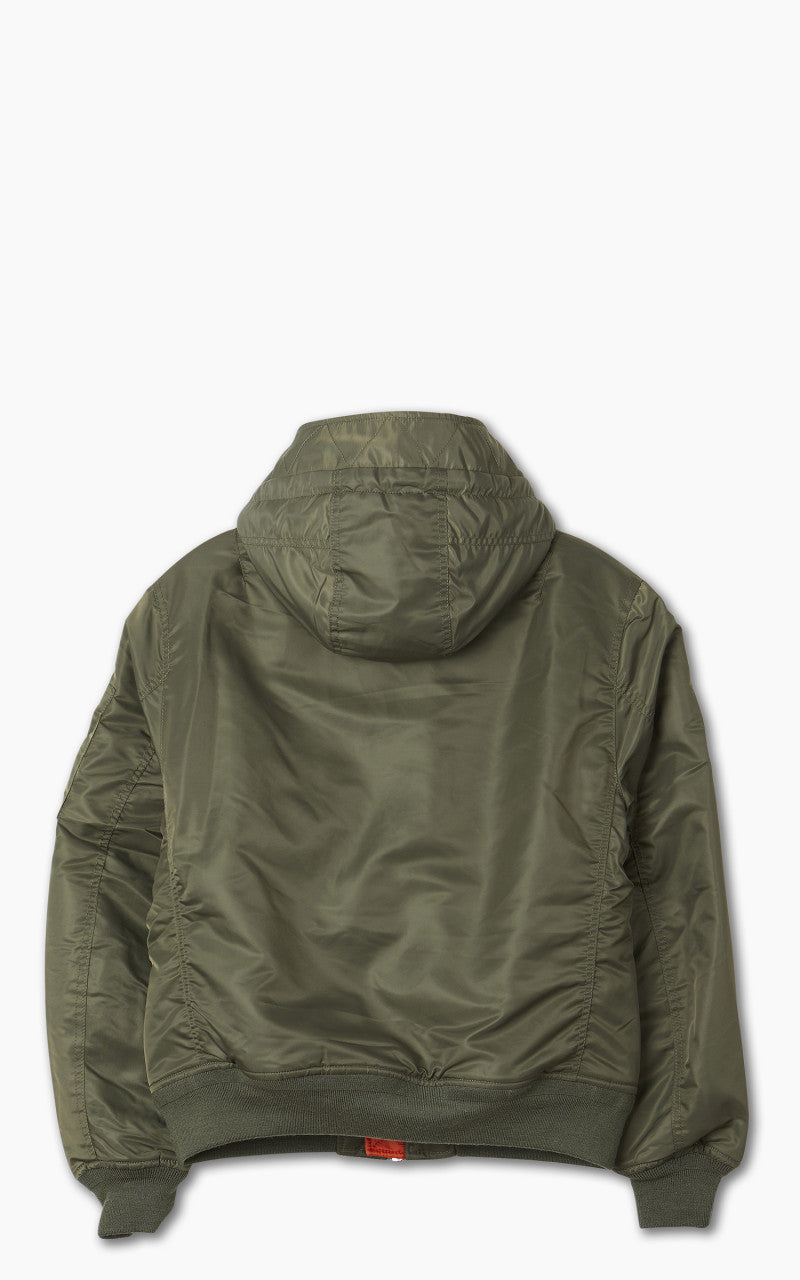 Schott NYC Hooded Airforce Bomber Jacket Army Khaki