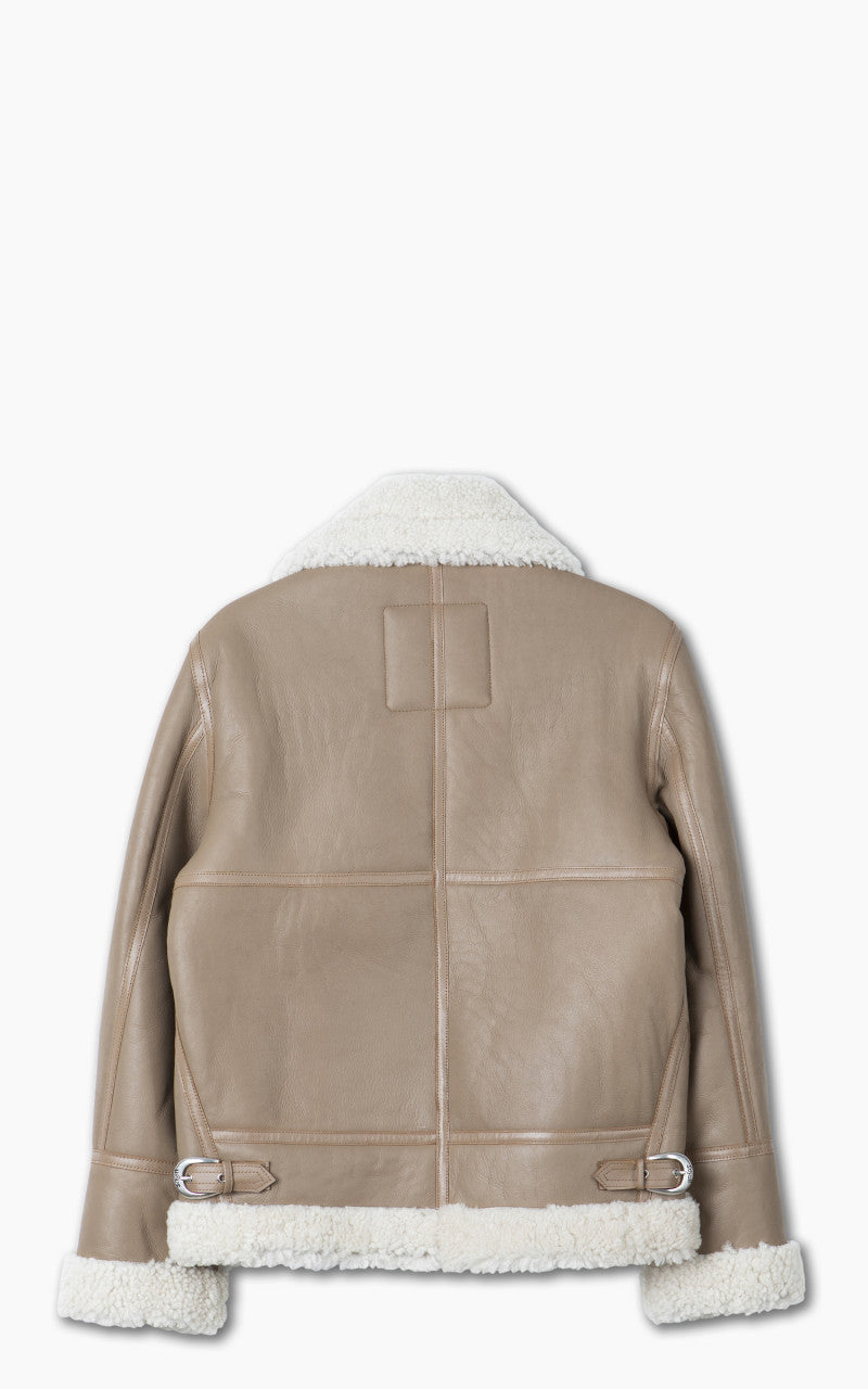 Schott NYC B-3 Bomber Jacket Sheepskin Leather Beige