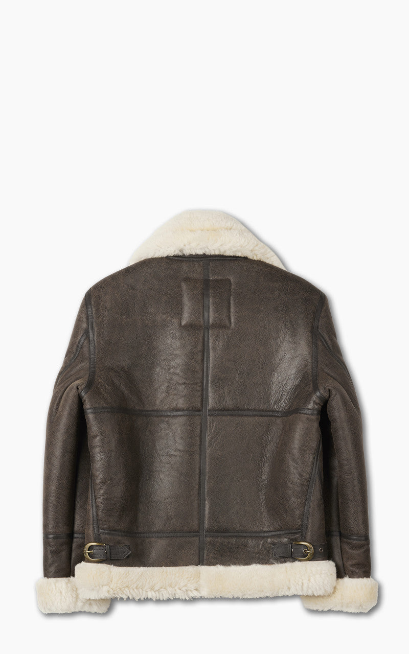 Schott NYC B-3 Bomber Jacket Sheepskin Leather Marron