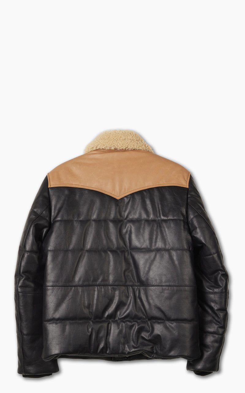 Schott NYC LCDAYTON Rancher Puffer Jacket Black/Cognac