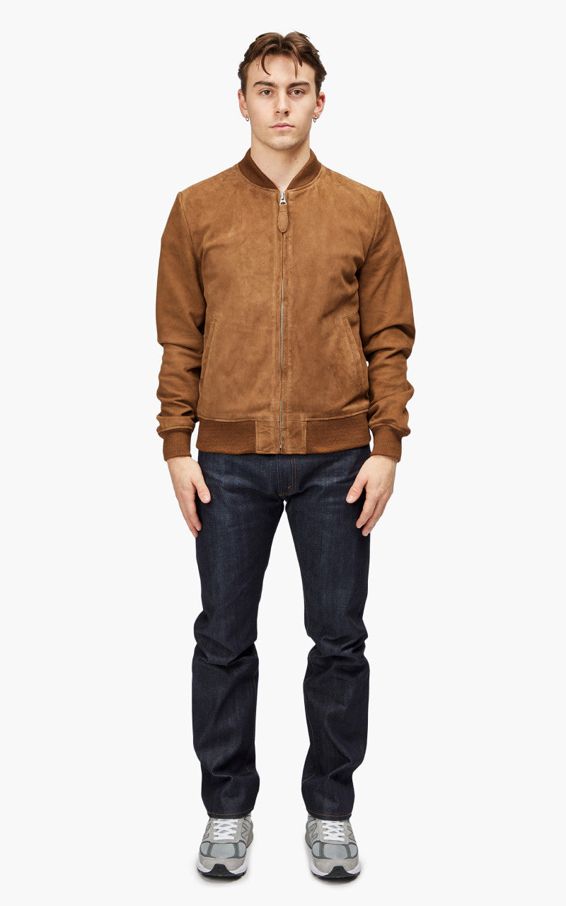 Schott NYC LC300 Suede Bomber Jacket Rust