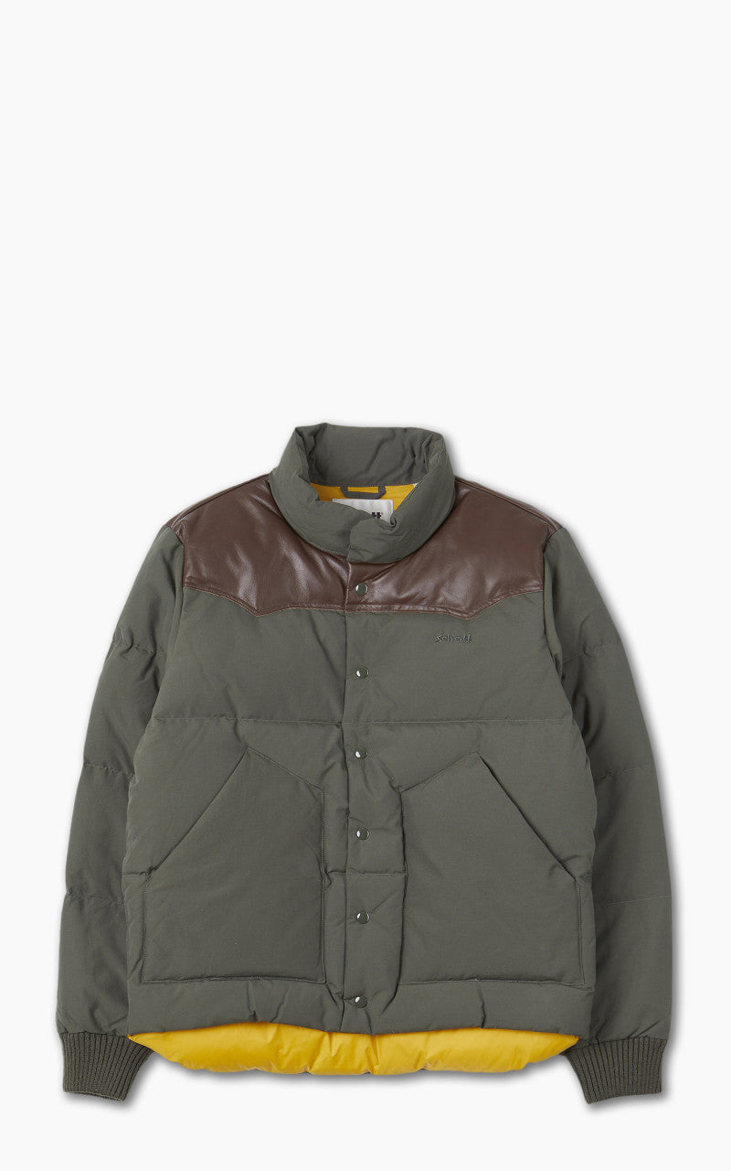 Schott NYC Blackburn Rancher Puffer Jacket Khaki