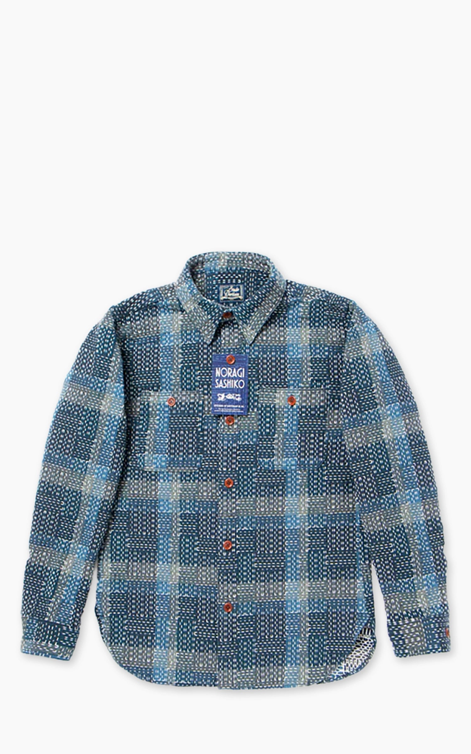 Studio D'Artisan 5651 Noragi Sashiko Shirt Blue